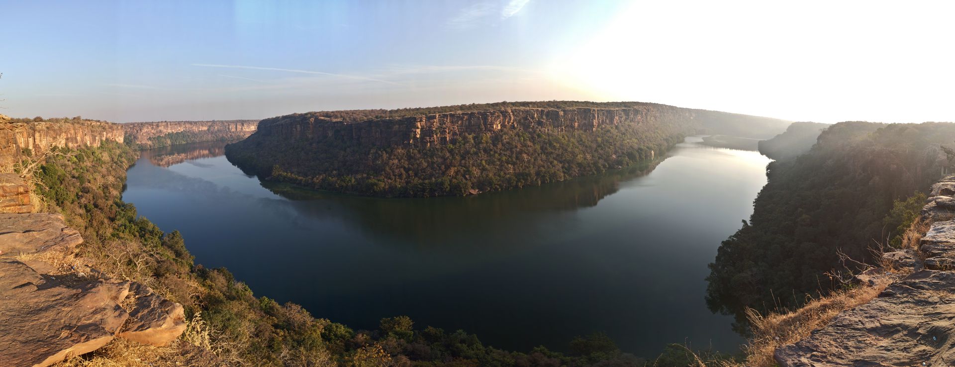 Sunlit River Bend Panorama Sunlit River Bend Panorama